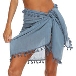 Womens Plus-Size Tassel-Strap Beach Skirt