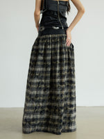 Lady's Vintage Checkered Long-style Casual Skirt