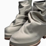 Zip Platform Men's High-top Pleated Leather Knight Boots