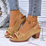 Fish-mouth Metal Chain High-heeled Sandals For Women