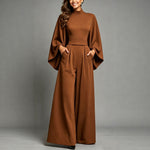 Womens Relaxed-fit Fashionable Long-sleeve Jumpsuit