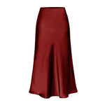 Figure-flattering,And Minimalist Silk-acetate Satin Midi Skirt