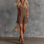 Bohemian Resort-Style Casual Pocket Jumpsuit