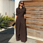 Autumn New Style Workwear-inspired Lapel Jumpsuit For Women