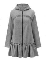 Autumn-style Hoodie With Wooden Earflaps Slanted Hem And A Hat