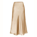 Figure-flattering,And Minimalist Silk-acetate Satin Midi Skirt