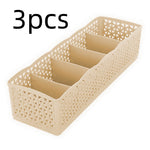 Plastic Stackable Organizer 5 Cells Finishing Box for Socks Underwear