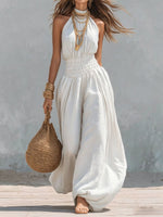 Stylish Sleeveless Halter Jumpsuit For Women
