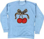 Leopard Print Bow Cherry Sweatshirt For Women
