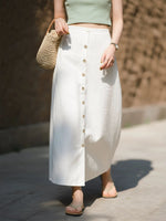 White High-end Linen Skirt For Women