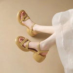 Arrival Womens Open-toe Round-toe Sandals With Thick Soles And Chunky Heelscasual And Versatile