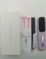 2 In 1 Straight Hair Comb Wireless Hair Straightener Brush Hair Fast Heating Portable Hot Curler USB Charging