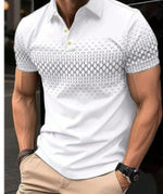 Mens Minimalist Casual Button-down Plaid-print Polo Shirt