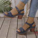 Chunky-heel Large-size Summer Casual Womens Sandals