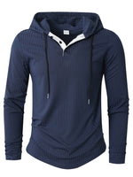 Fallwinter Long-sleeve Casual Sports Hoodie With Drawstring