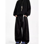 Starry Sky Pattern Saber-Style Mens Retro Loose Straight-Leg Wide-Leg Casual Trousers