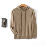 Hooded Solid-color Knitted Hoodie Sweater
