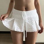 Lace Casual White Mini Skirt For Women