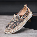 Slip-on Casual Fisherman Shoes Embroidered With Floral Patterns