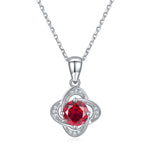 S925 Sterling Silver 4-Leaf Clover Pendant Necklace, 1ct D-VVS1 Moissanite & Lab-Grown Gems, Platinum Plated 2.4g With GRA Certificate Gift Box