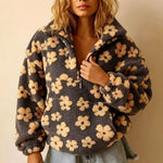 Fleece Flower Womens Hoodie