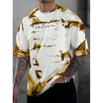 Mens Printed Crew-Neck Short-Sleeve Top