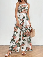 Floral-patterned Comfortable Casual Loose-fitting One-piece Pants