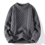 Round-neck High-neck Fleece-lined Solid-color Sweater