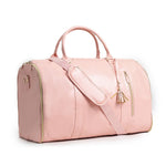 Foldable Women's Travel Convenient Carry-on Clothing Bag Large PU Leather Duffel Bag Women's Business Travel Bag