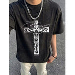 Summer Fashion Washedand Distressed Short Sleeve Top