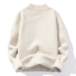 Fashionable Casual Solid-Color Crew-Neck Loose Knitted Pullover Sweater