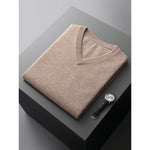 Loose-fit V-neck Sleeveless Sweater Knitted Wool Sweater