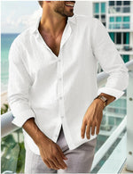 Mens Long-sleeve Lapel-button Shirt