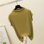 Womens Summer New Half-Neck Slimming Vest Sleeveless Top