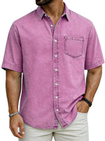Mens New Casual Short-sleeve Shirt