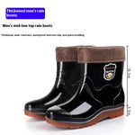 Popular Men's Tendon Bottom Camouflage Wear-resistant Rain Boots Fleece-lined Warm