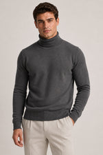 Mens New High-neck Long-sleeve Sweater