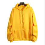 Cardigan Hoodie Solid-color Hooded Fleece Top