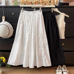 Spring Designer-style Versatile A-line Pleated Loose-fit Flared Skirt