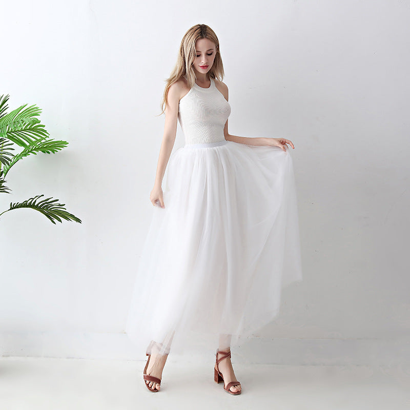 Prom Dress Tulle Skirt Womens Half-skirt