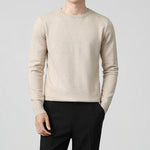 Mens Thickened White Knit Bottoming Sweater