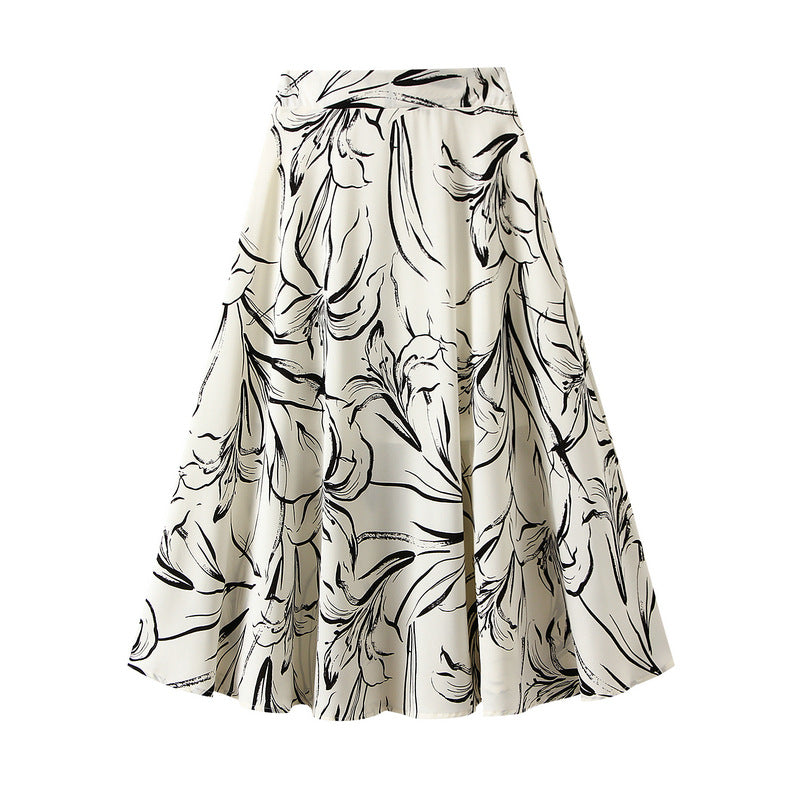 Draped Minimalist And Soft Beige Skirt
