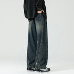 Men's Loose-fit Straight-leg Patchwork Jeans