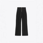 Retro Fashion Versatile Slimming High-waisted Pants With Zip Decoration