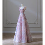 Purple Floral Evening Gown For Women