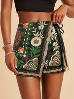 Fashionable Minimalist Casual Printed High-waisted Shorts