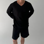 European And American Men's Lightweight Breathable Long-Sleeve Knit