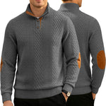Mens Jacquard Crew-neck Long-sleeve Sweater