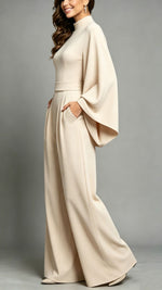 Womens Relaxed-fit Fashionable Long-sleeve Jumpsuit