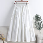 Irregularly Tied Mid-length Flared A-line Skirt